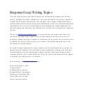 Reaction essay topics