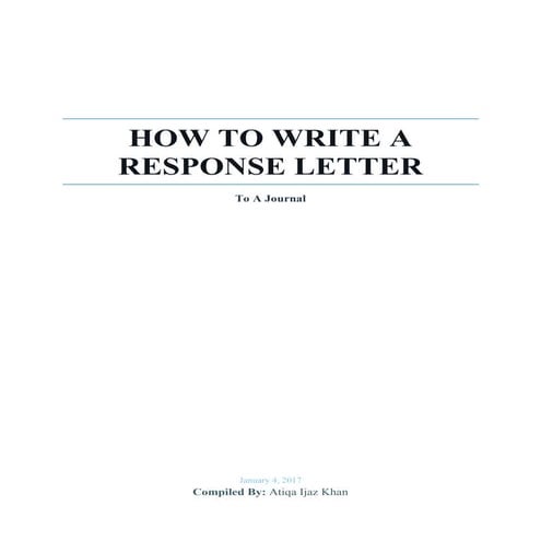 Response Letter to a Journal_2017