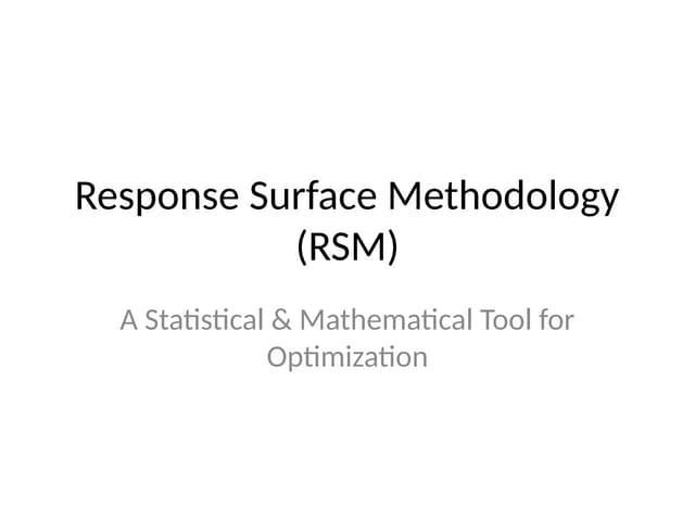 presentation on Response Surface Methodology