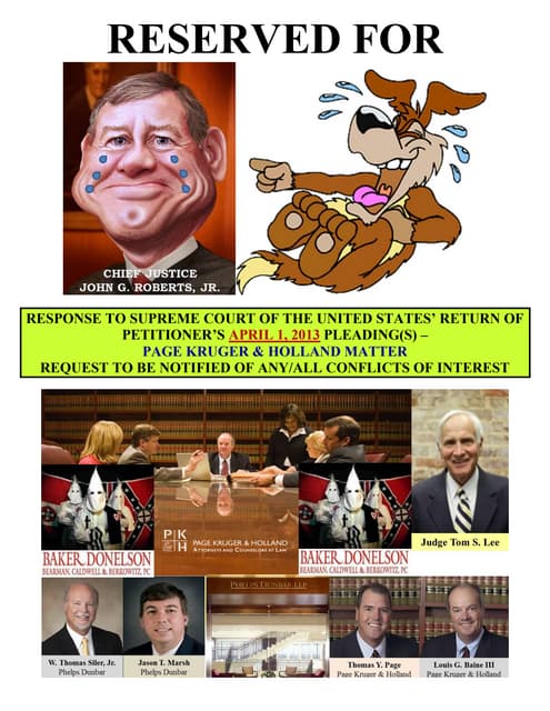 RESPONSE TO 04/09/13 U.S. SUPREME COURT LETTER (PKH)