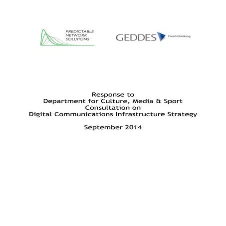 Response to DCMS Digital Communications Infrastructure Strategy consultation