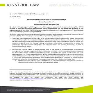 My response to HM Treasury consulta...