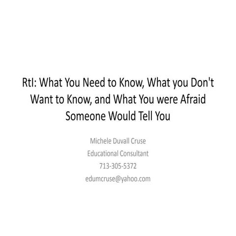 Response To Intervention