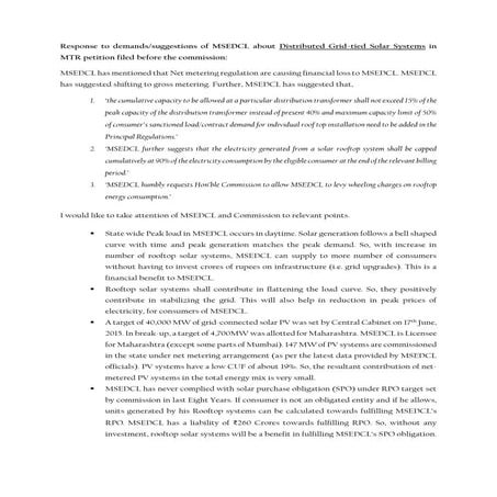 Response to msedcl demands