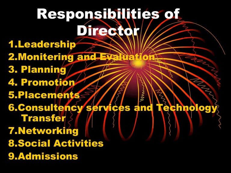 Responsibilities of Director An Experience