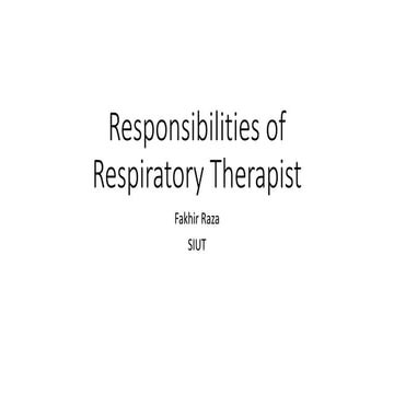 Responsibilities of respiratory therapist