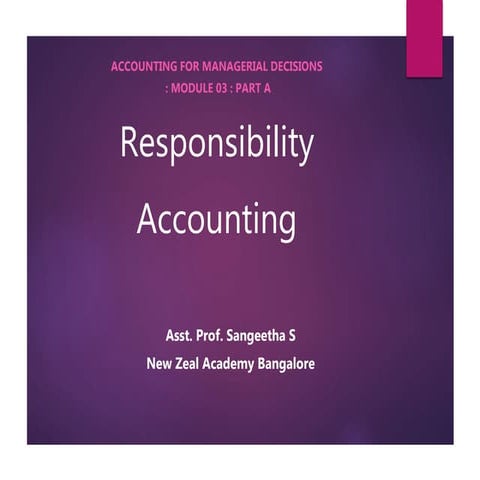Responsibility accounting - Part A