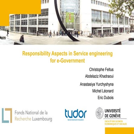 Responsibility aspects in service engineering for e government