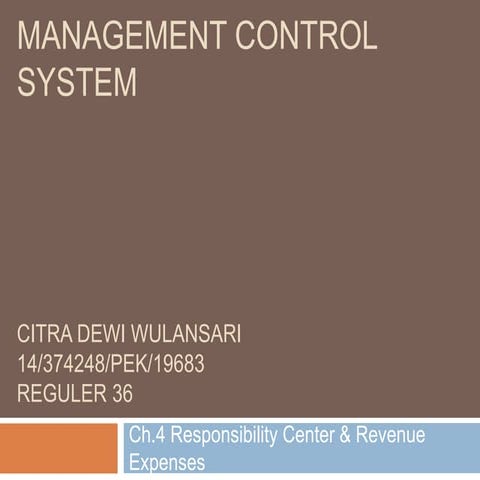 Responsibility center mcs ch.4