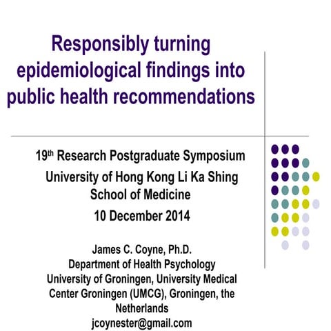 Responsibly epidemiological