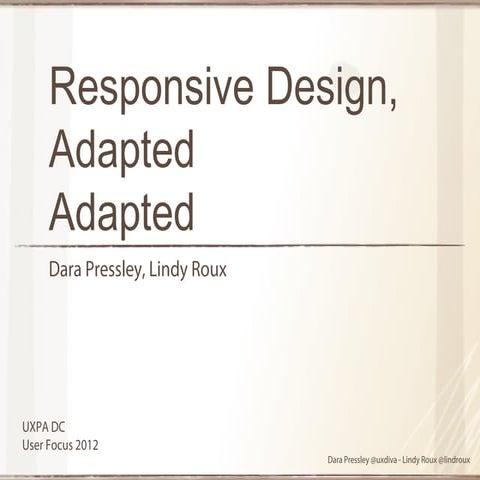 Adaptive Design, Adapted Adapted (Dara Pressley, Lindy Roux)