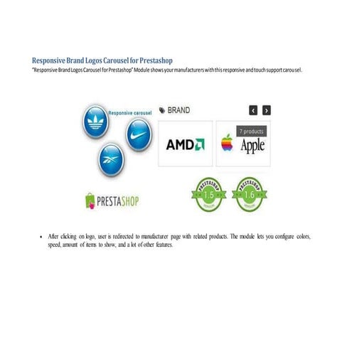 Responsive brand logos carousel for prestashop