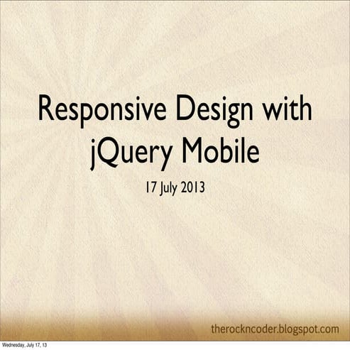 Responsive Design and jQuery Mobile