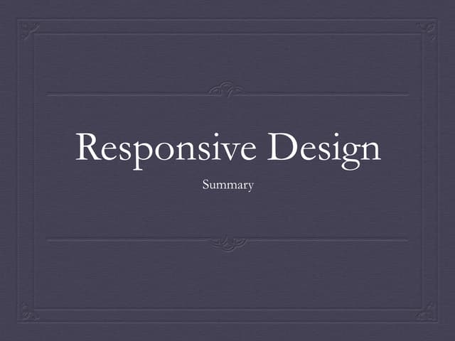 Responsive design