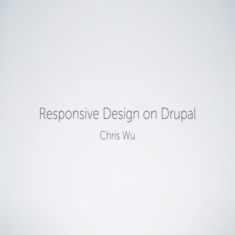 Responsive design on drupal