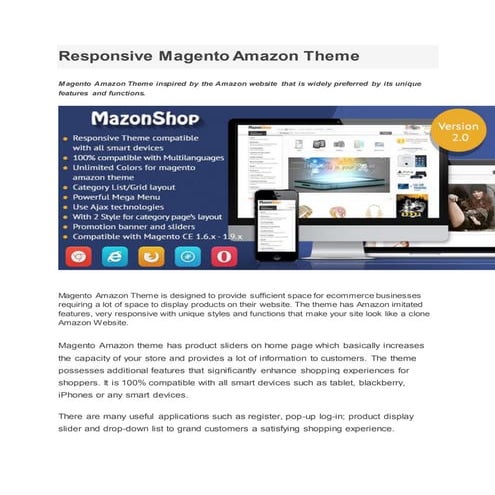 Responsive magento amazon theme