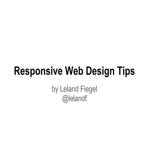 Responsive web design tips