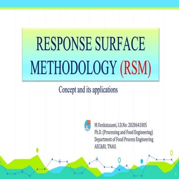 Respose surface methods