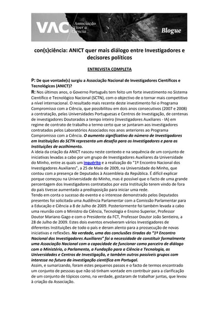 Associação Nacional de Investigador...