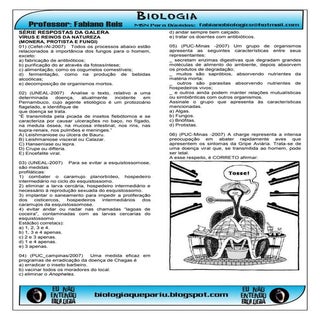 Respostas da galera virus e reinos