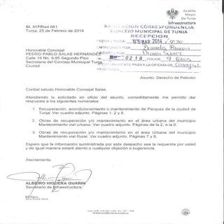 Respuesta derecho de petición Alcal...