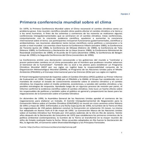 Respuesta del mundo al cambio climático