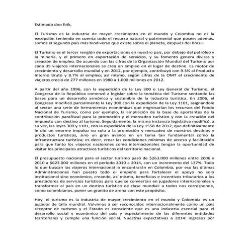 Respuesta de turismo