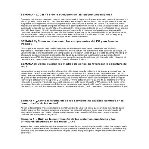 Respuestas de las semanas