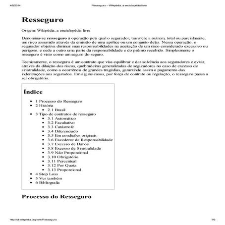 Glossário de resseguro | PDF