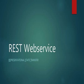 Rest Webservice | PPTX | Internet | Computing