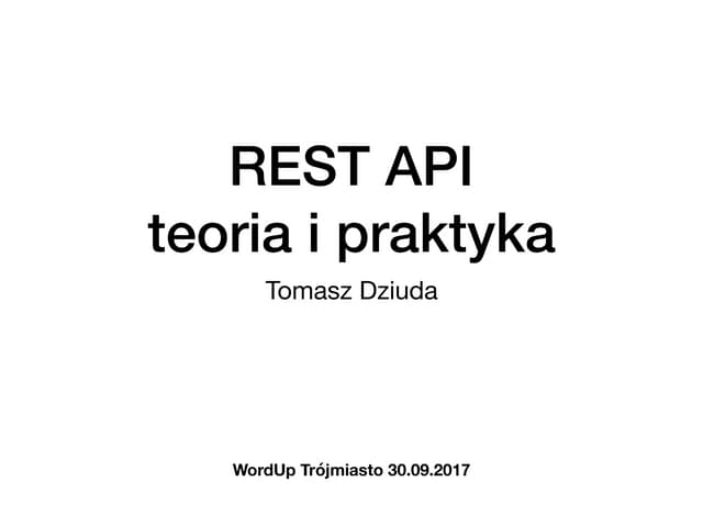 REST API - teoria i praktyka - WordUp Trójmiasto