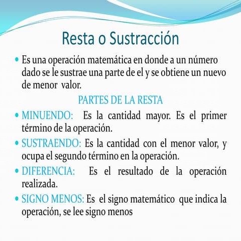 Resta o sustracción