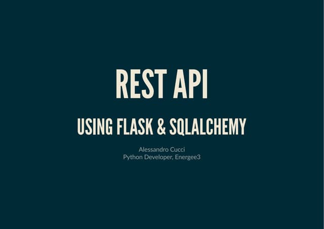 Rest API using Flask & SqlAlchemy