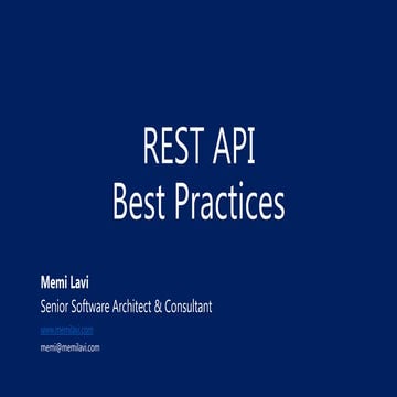 Rest API Best Practices | PPTX | Web Development | Internet