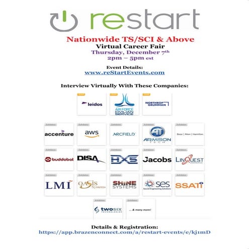 reStartEvents 12:7 Nationwide TS:SCI & Above Employer Directory.pdf