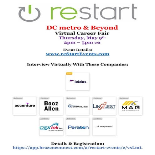reStartEvents 5:9 DC metro & Beyond V-Career Fair Employer Directory.pdf