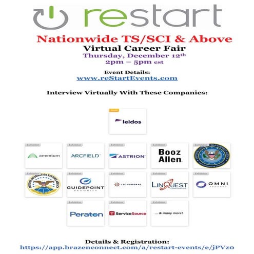 reStartEvents December 12th TS:SCI & Above Employer Directory.pdf