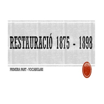 Restauració 1875   1898 - vocabulari