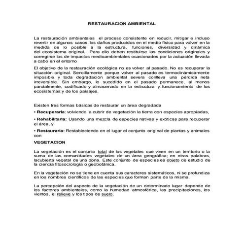 Restauracion ambiental