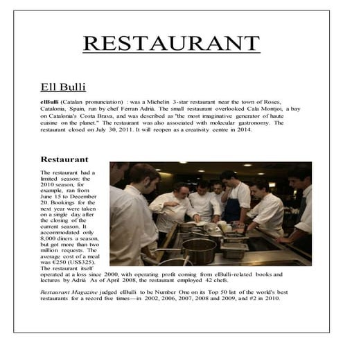 Restaurant | DOCX