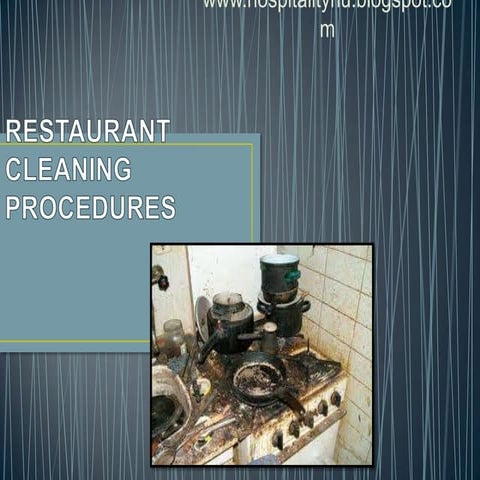 Restaurant  cleaning procedures