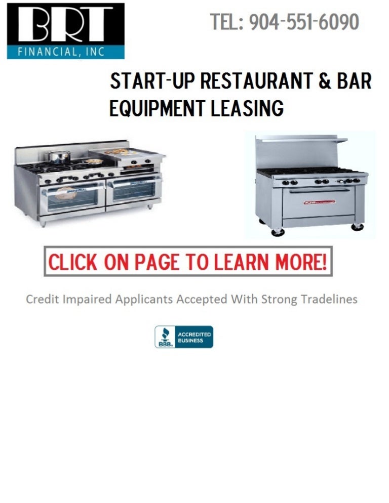 Start Up Restaurant Equipment Leasing