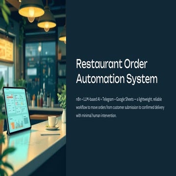 Automated Restaurant Order Processing with AI and n8n Integration | PDF
