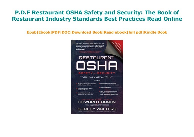 P.D.F Restaurant OSHA Safety and Security: The Book of Restaurant