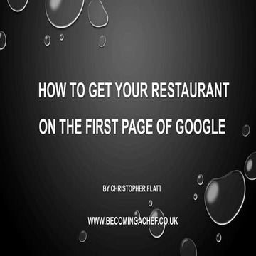 How To Get Your Restaurant On The First Page Of Google