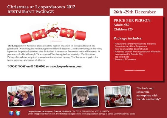 Irish Champions Weekend - Leopardstown Pavilion Sample Menu | PDF