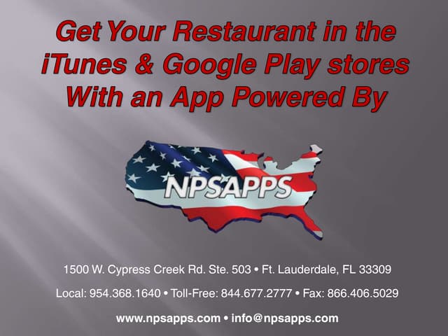 Restaurant mobile app presentation