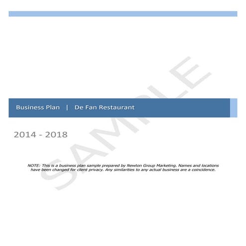 Restaurant Business Plan