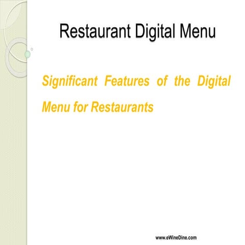 Restaurant Digital Menu