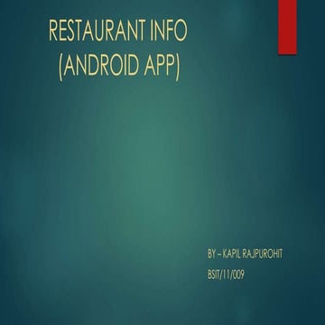 Android App: Restaurant info